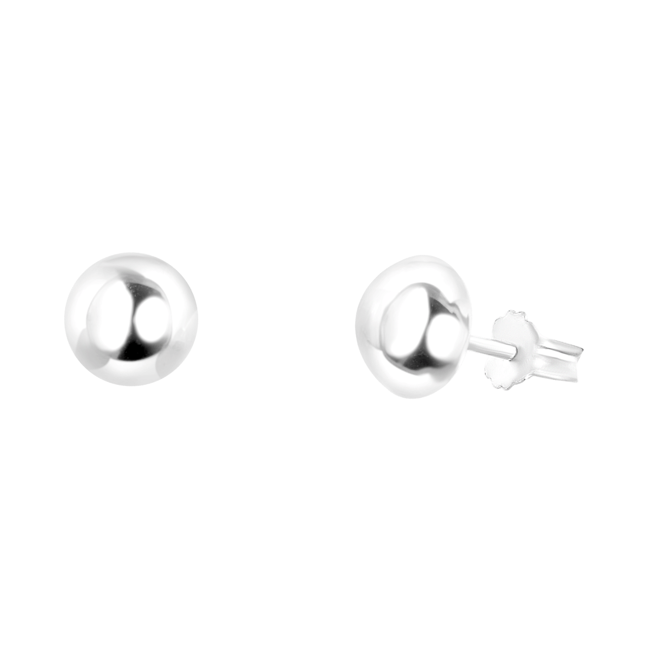 Zilveren oorbellen bol 8mm