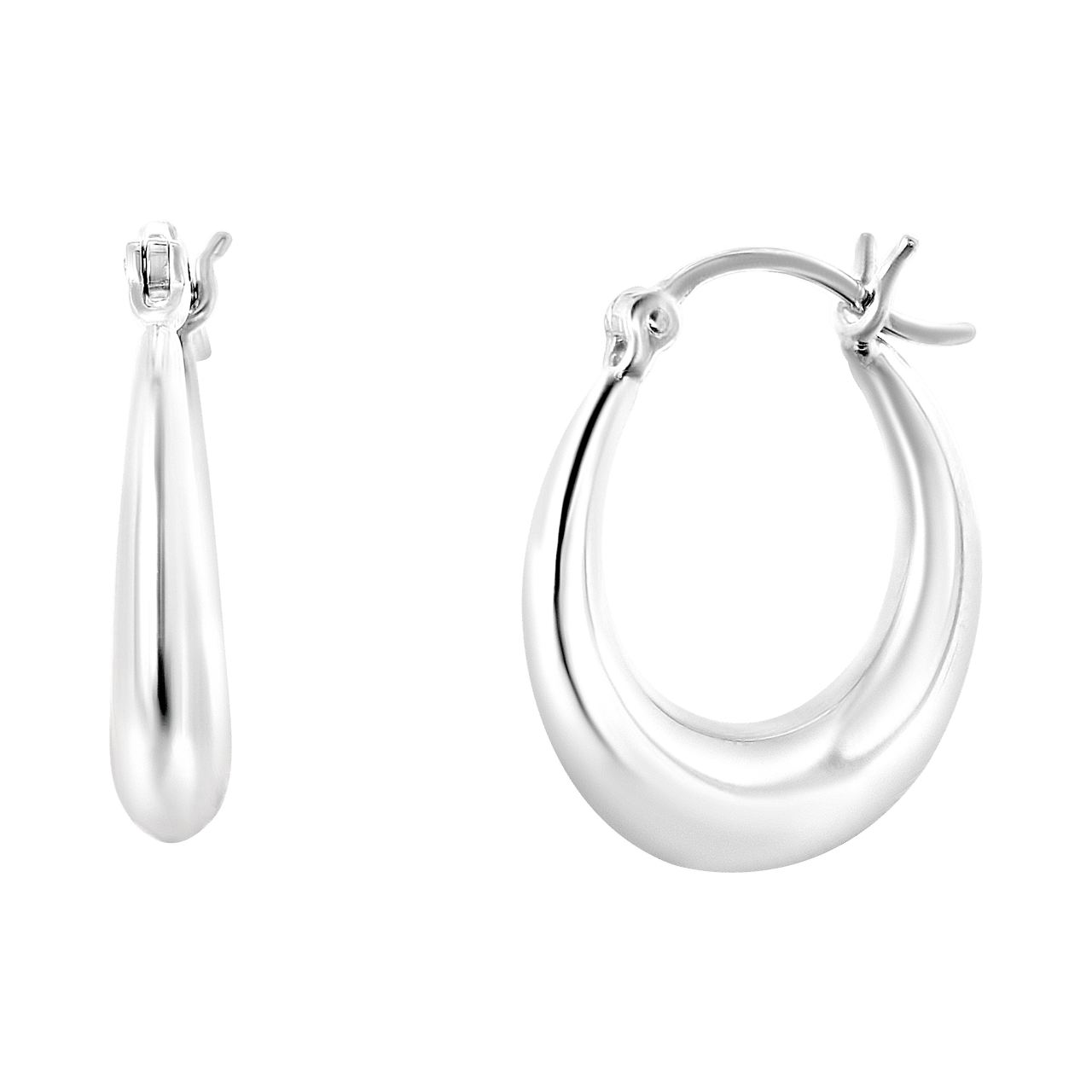 Zilveren oorbellen 19mm