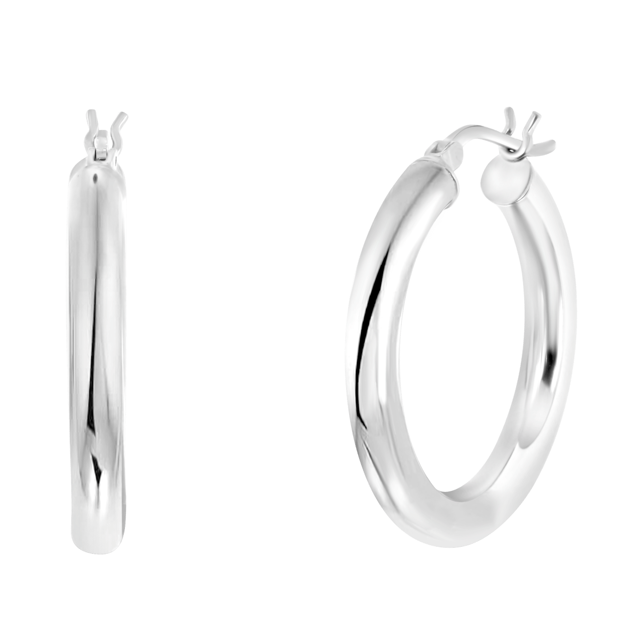 Zilveren oorbellen 30mm
