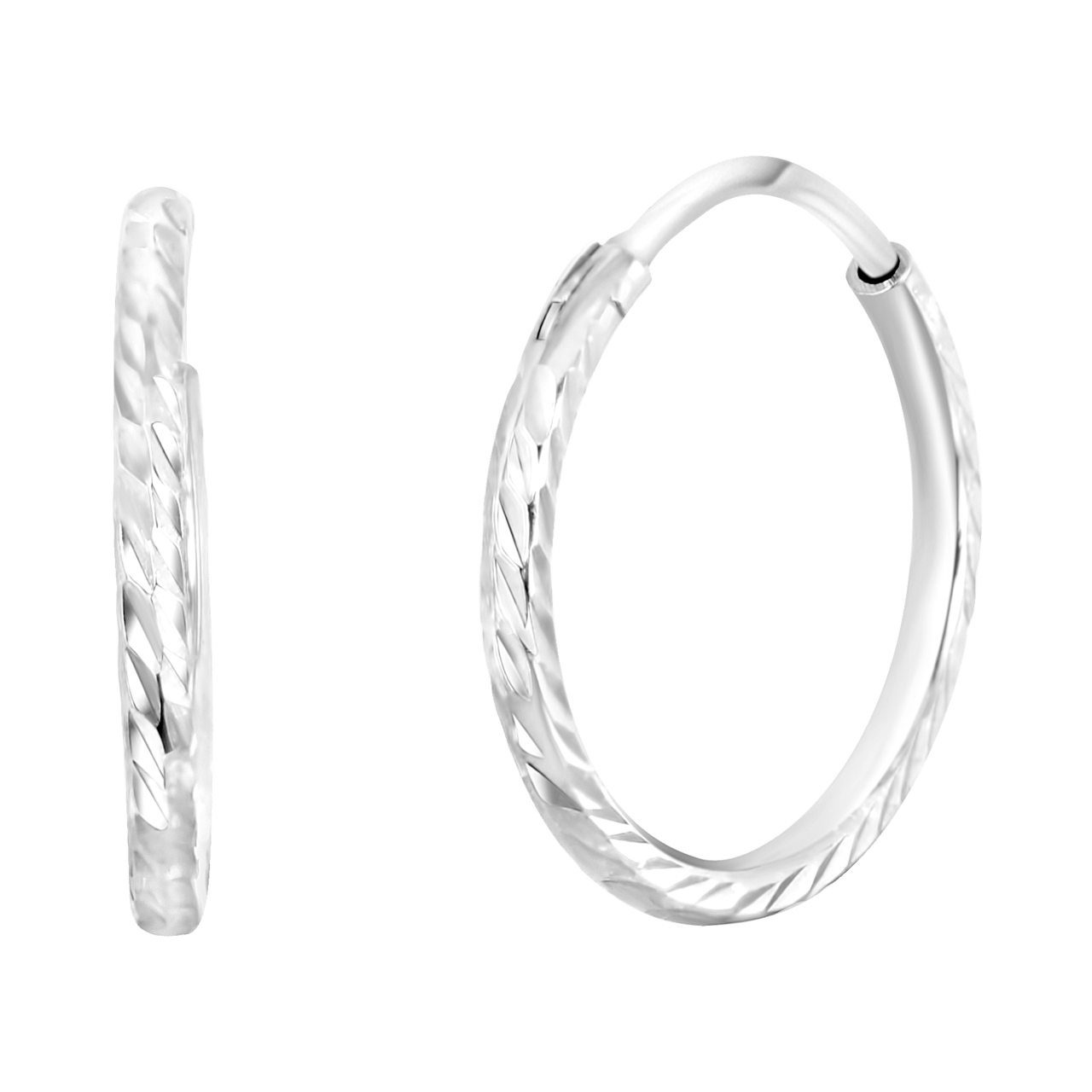 Ohrringe mit Scharnier aus 925 Silber, 20 mm