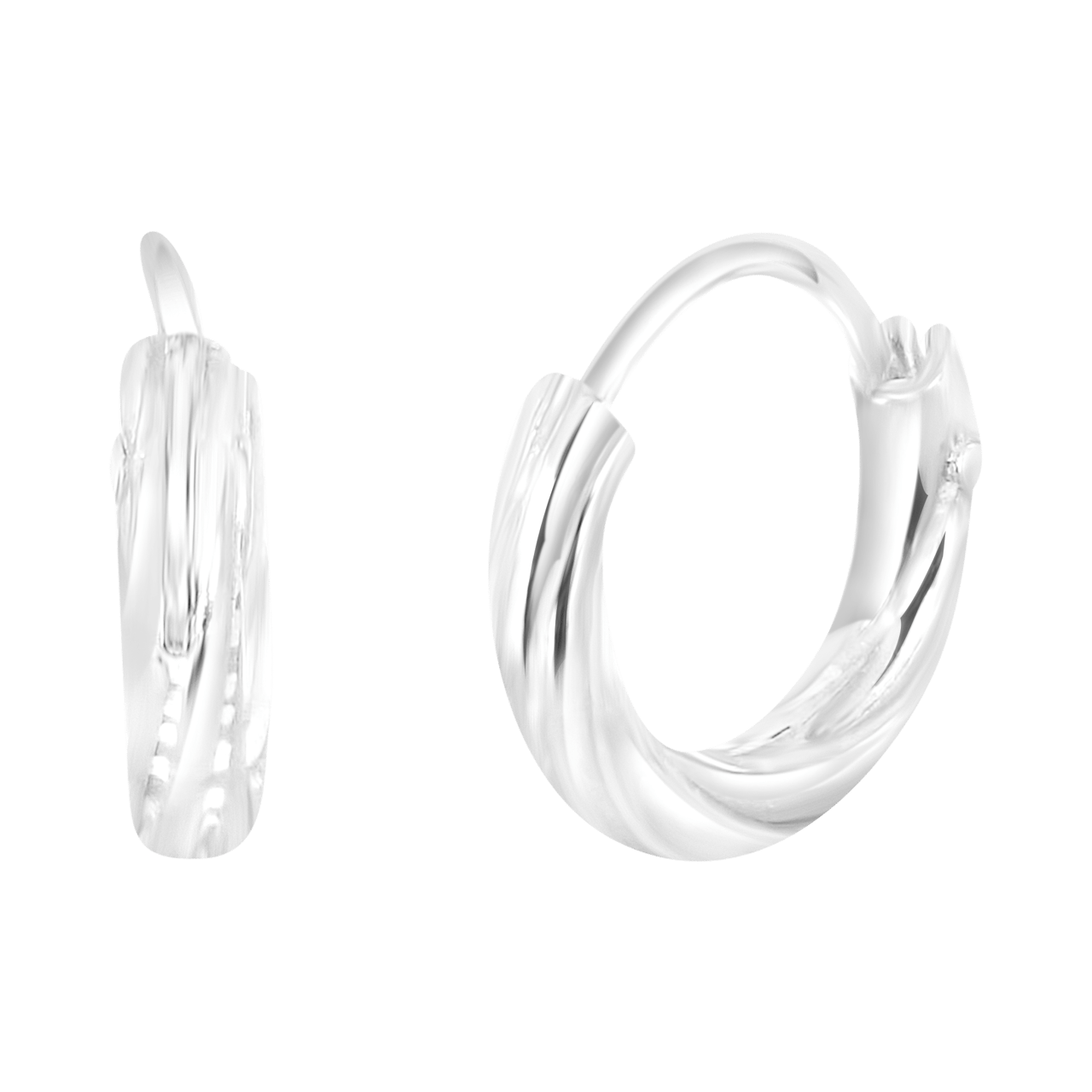 Ohrringe mit Scharnier aus 925 Silber, 10 mm