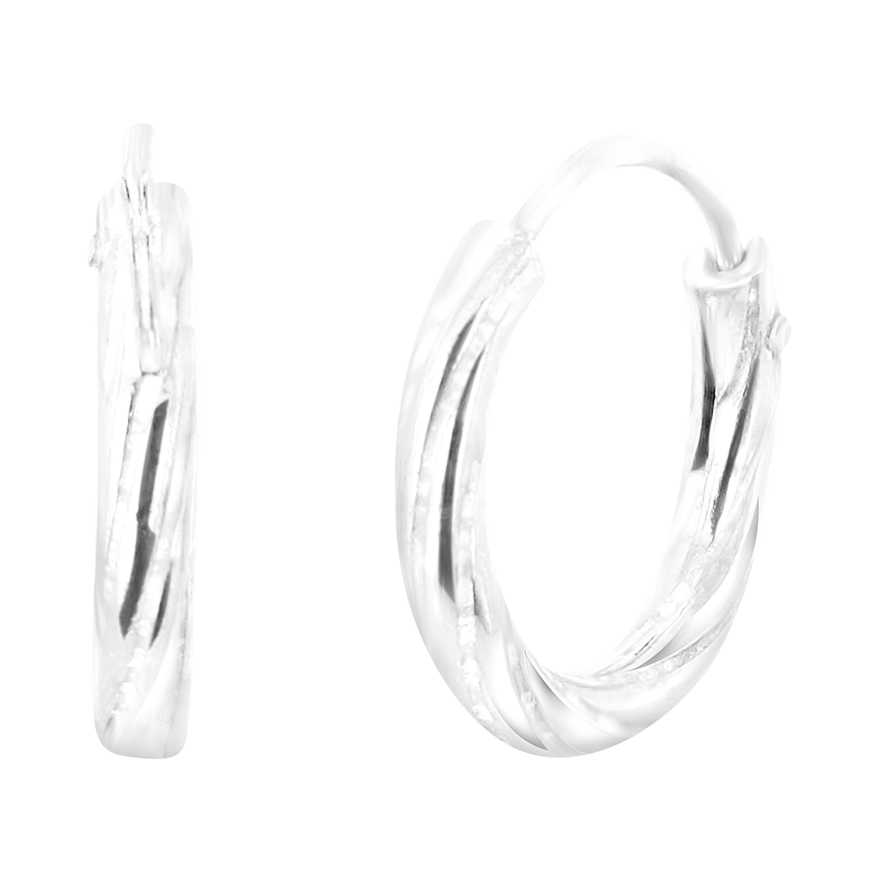 Zilveren oorbellen 12mm hinge