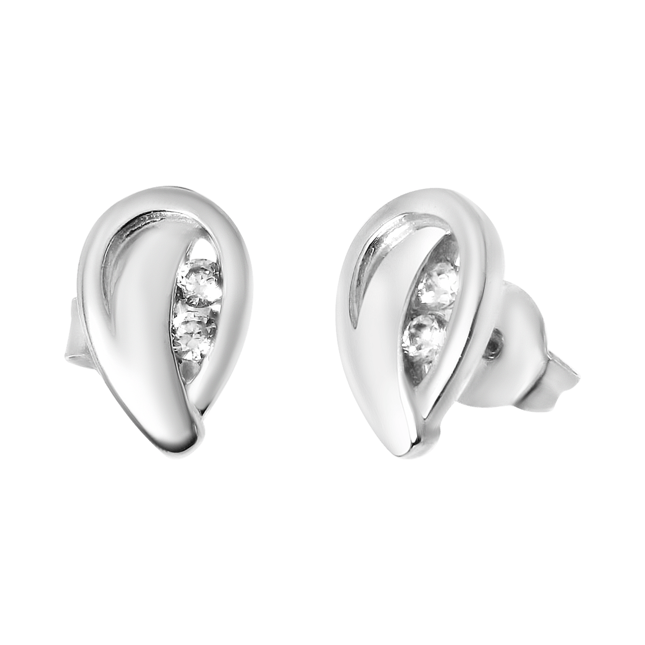 925 Silber-Ohrringe Tropfen mit Zirkonia