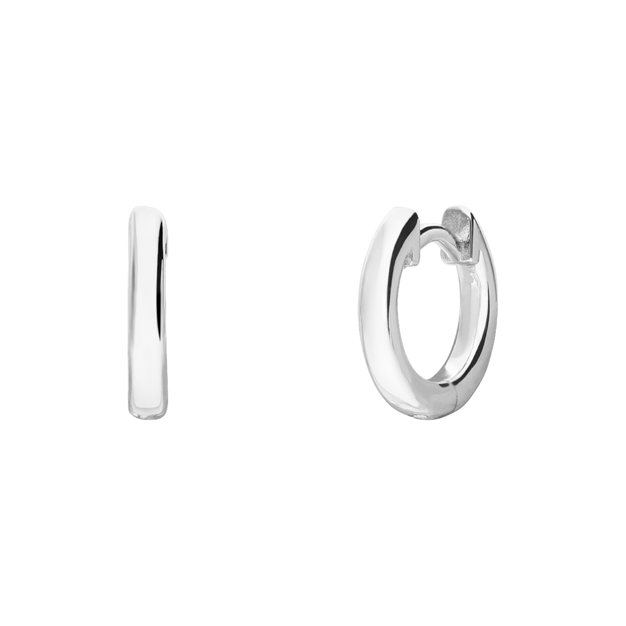 Zilveren oorbellen rond 12mm