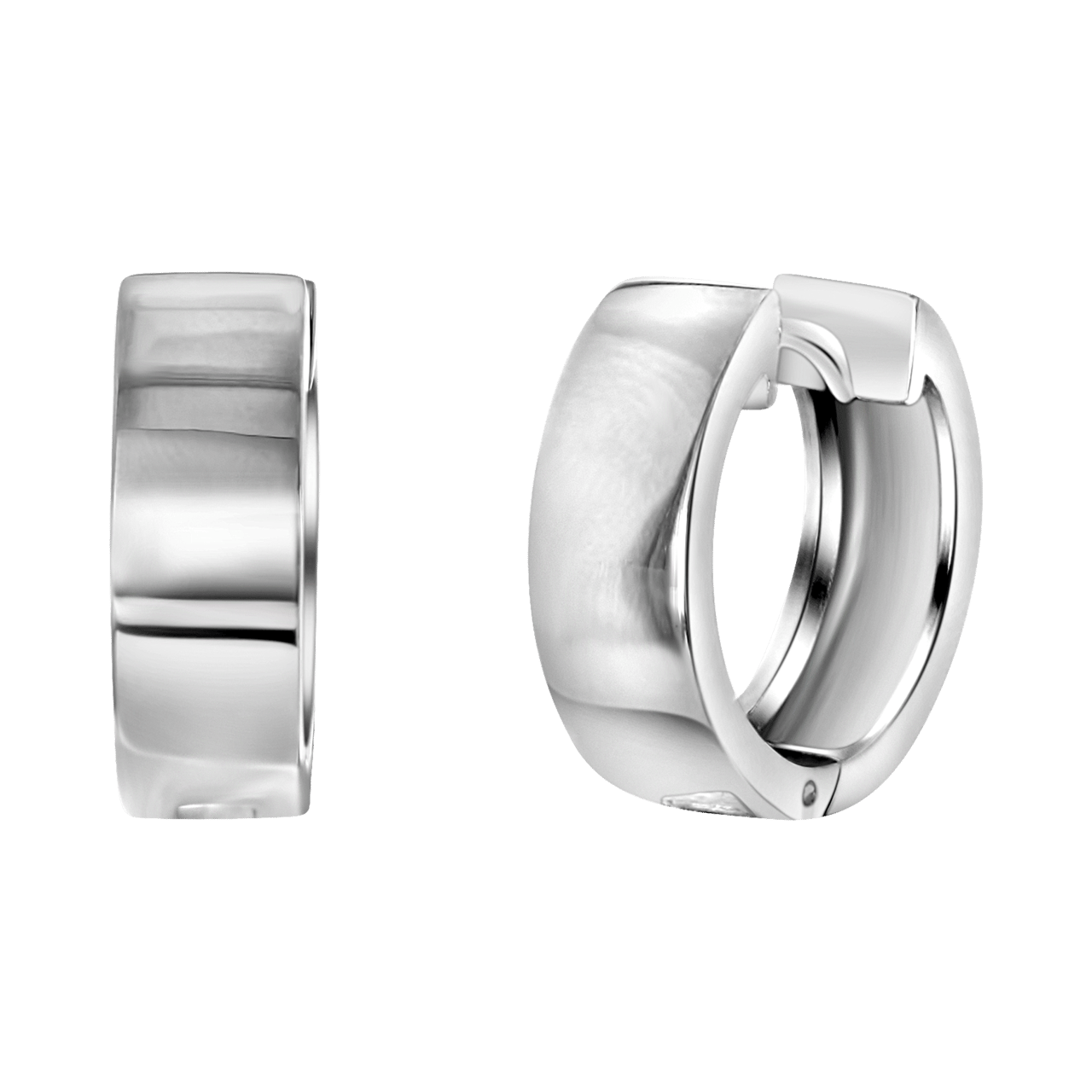 Zilveren oorbellen vierkant 18mm