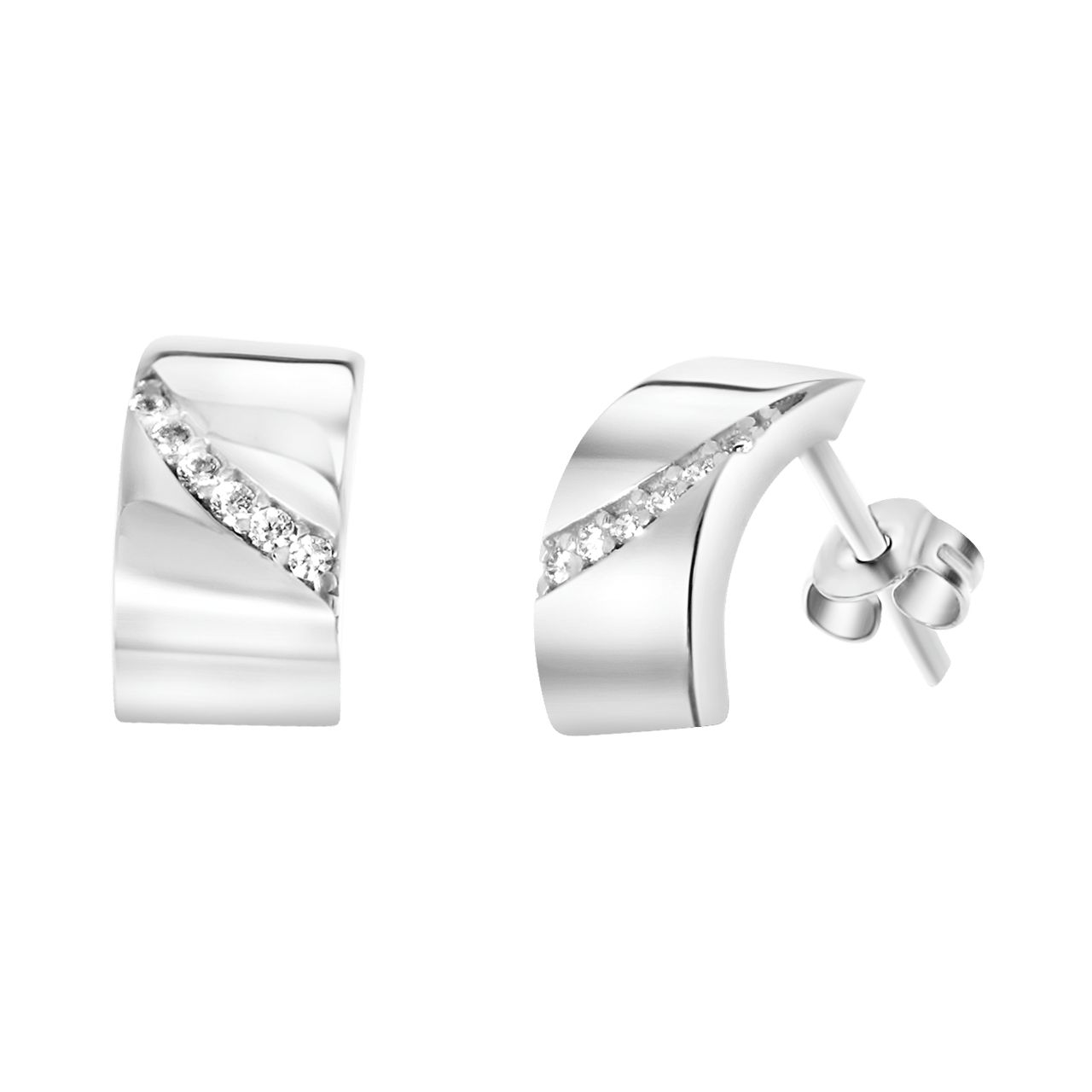 Ohrringe, 925 Silber, Zirkonia