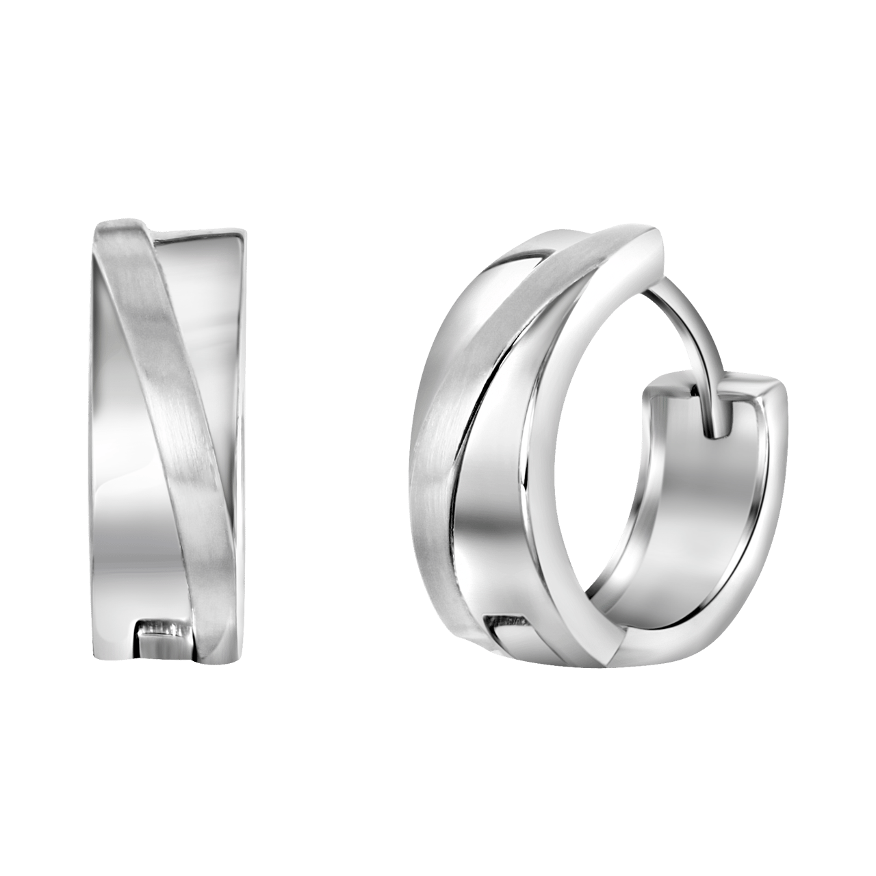 Ohrringe, 925 Silber, matt/glänzend