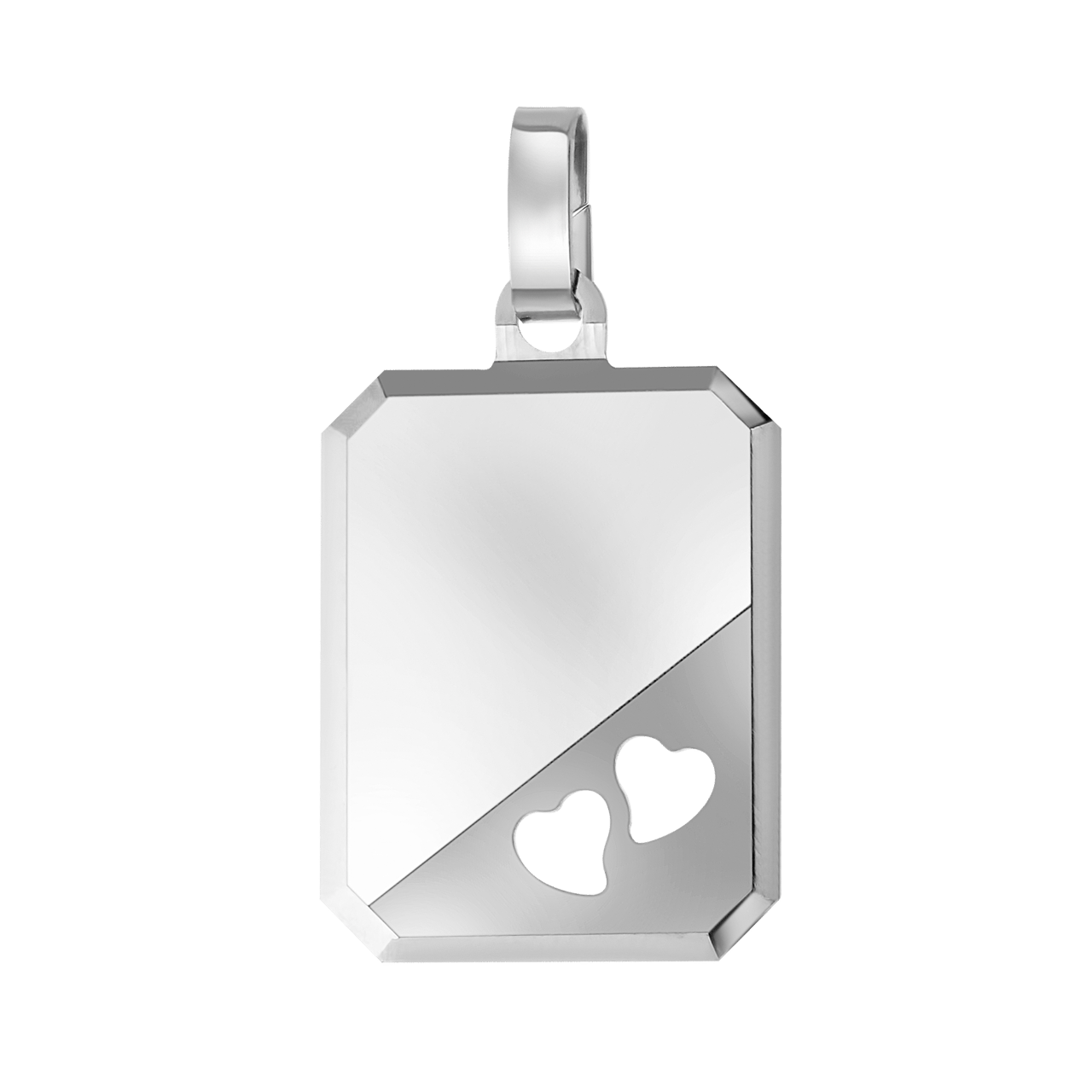 Anhänger aus 925 Silber mit Gravurplatte und 2 Herzen