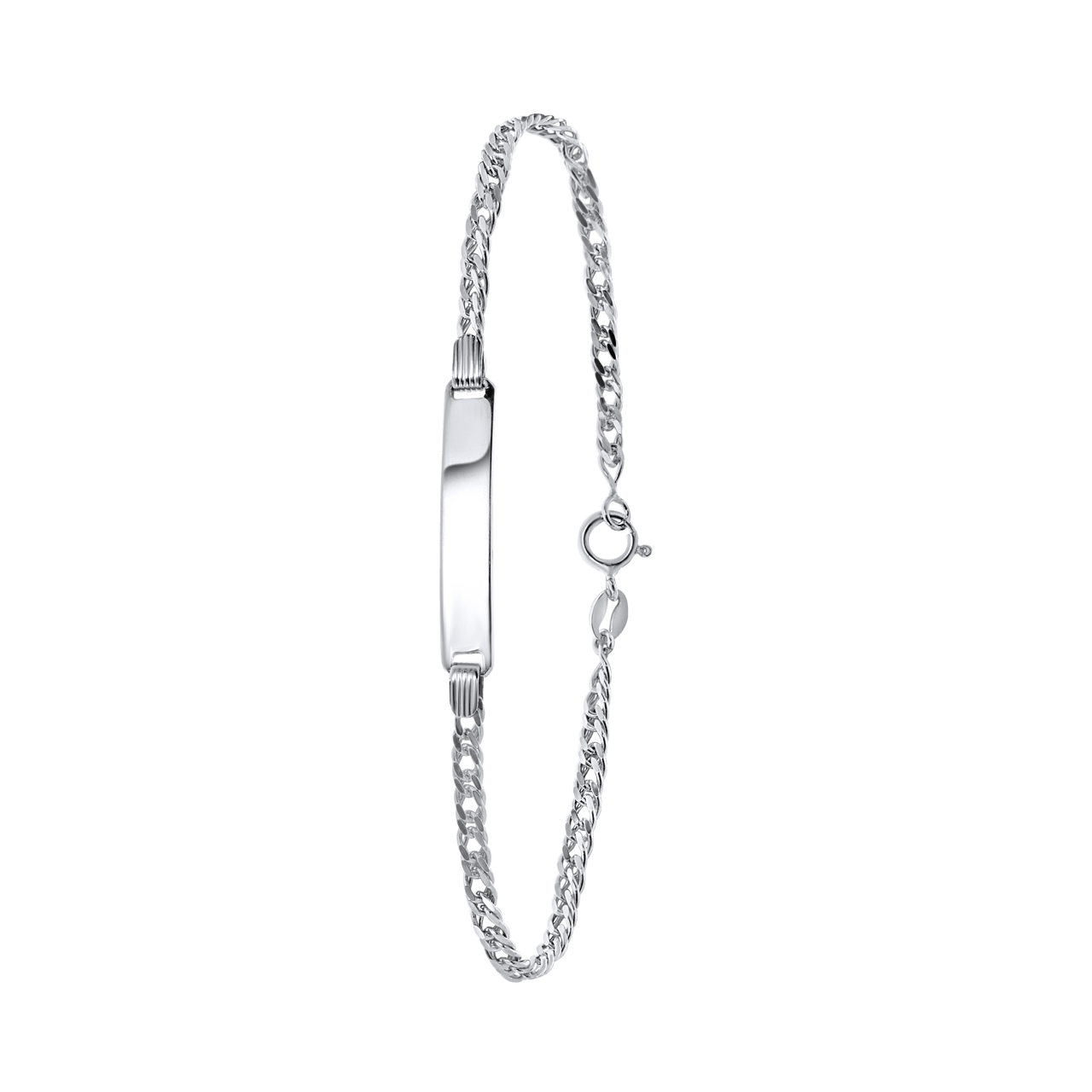 Silbernes Gravurarmband, Panzerkette
