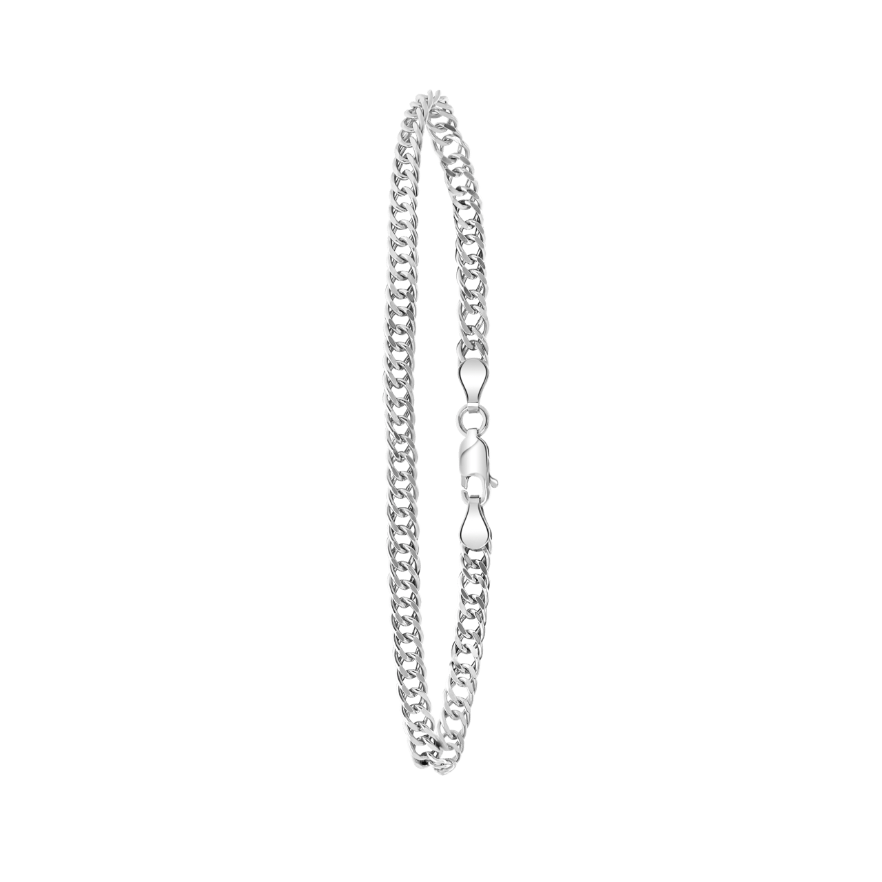 Gerecycled zilveren armband gourmet diamond cut