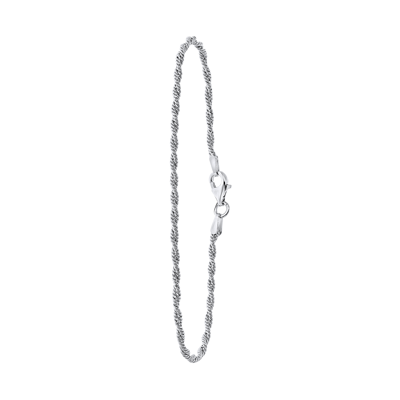 Gerecycled zilveren armband schakel fantasie gedraaid