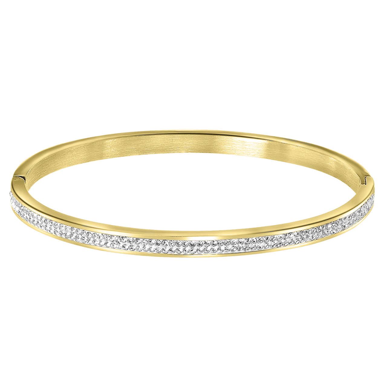 Guess stalen goldplated bangle met kristal voor dames