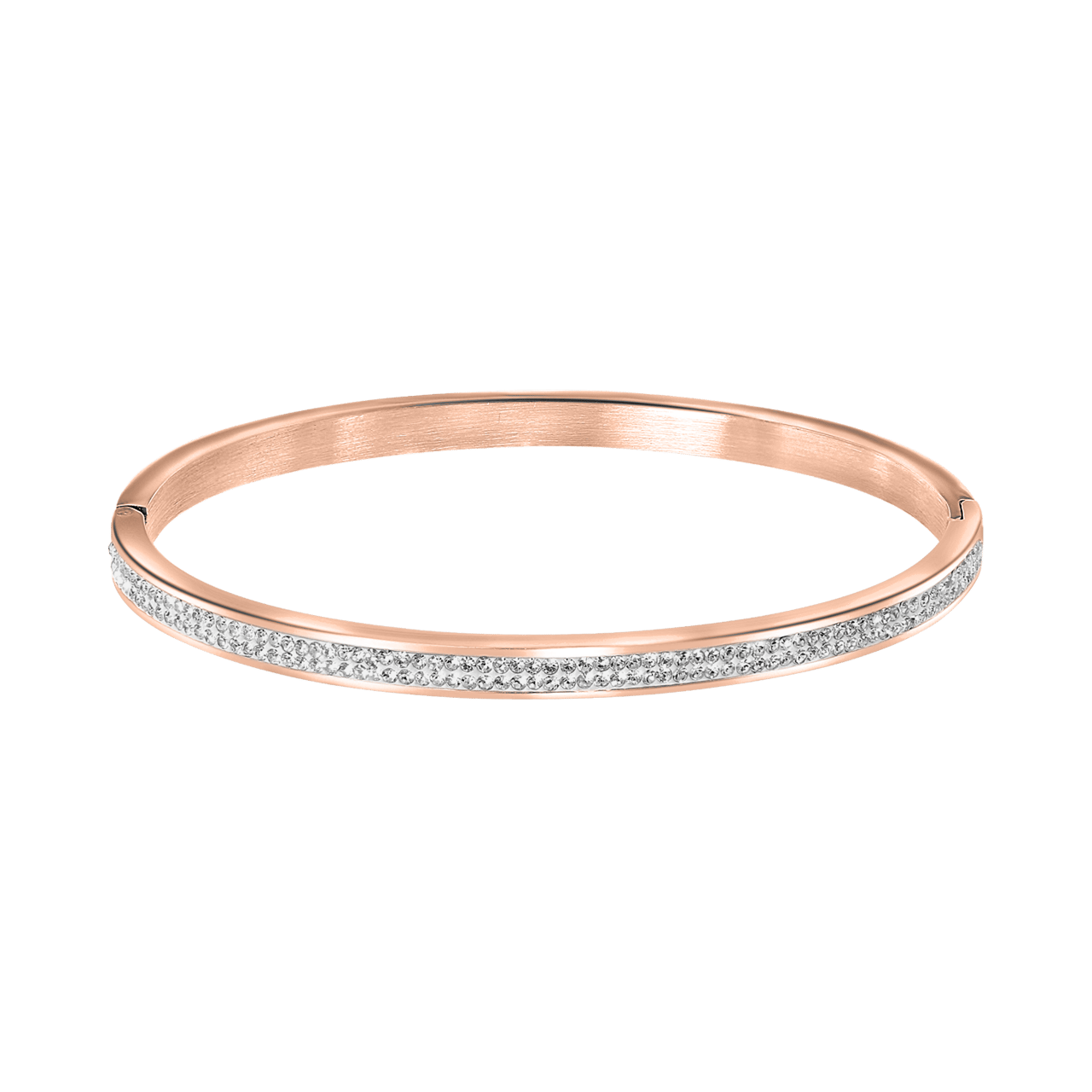 Guess stainless steel roséplated bangle met kristal voor dames