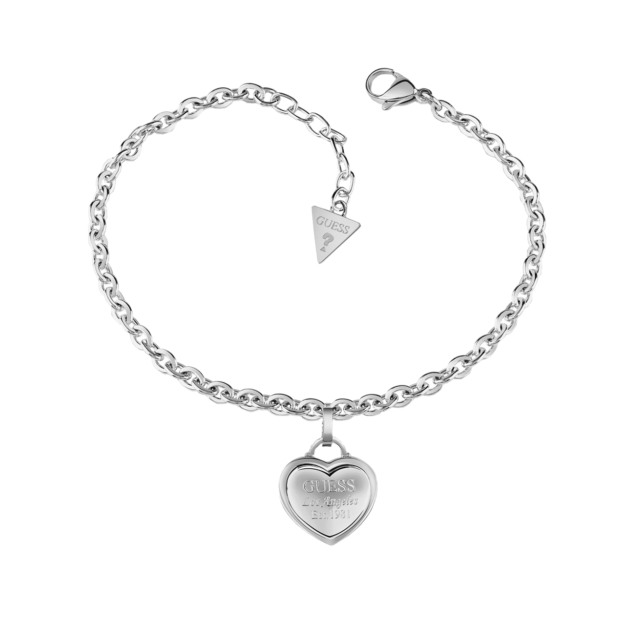 Guess stalen armband met hanger hart