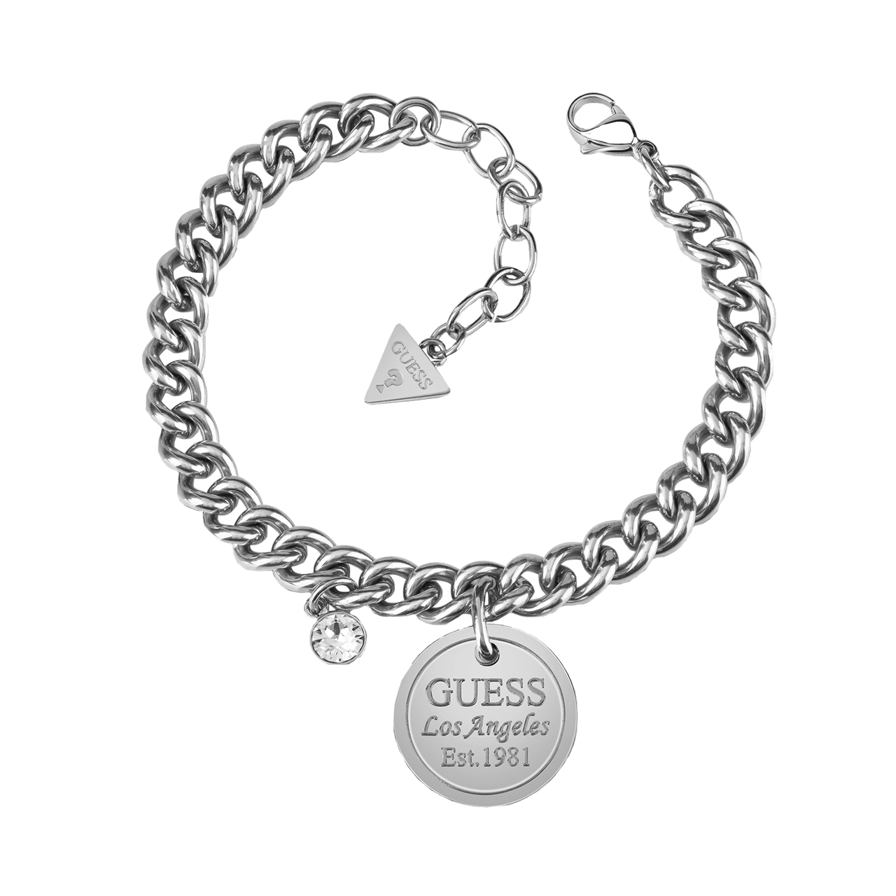 Guess stalen armband met ronde hanger