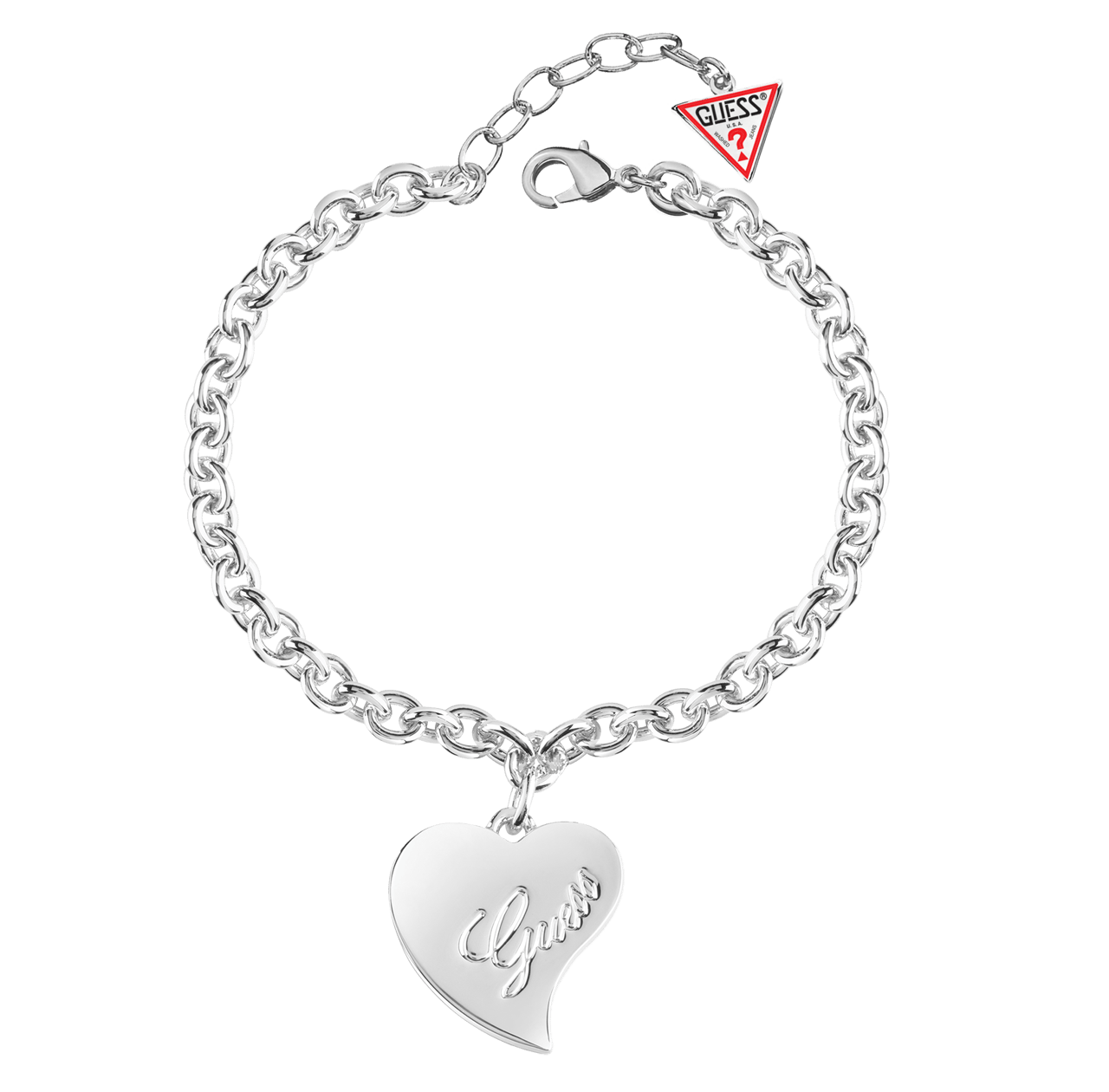 Guess stalen armband met hanger hart