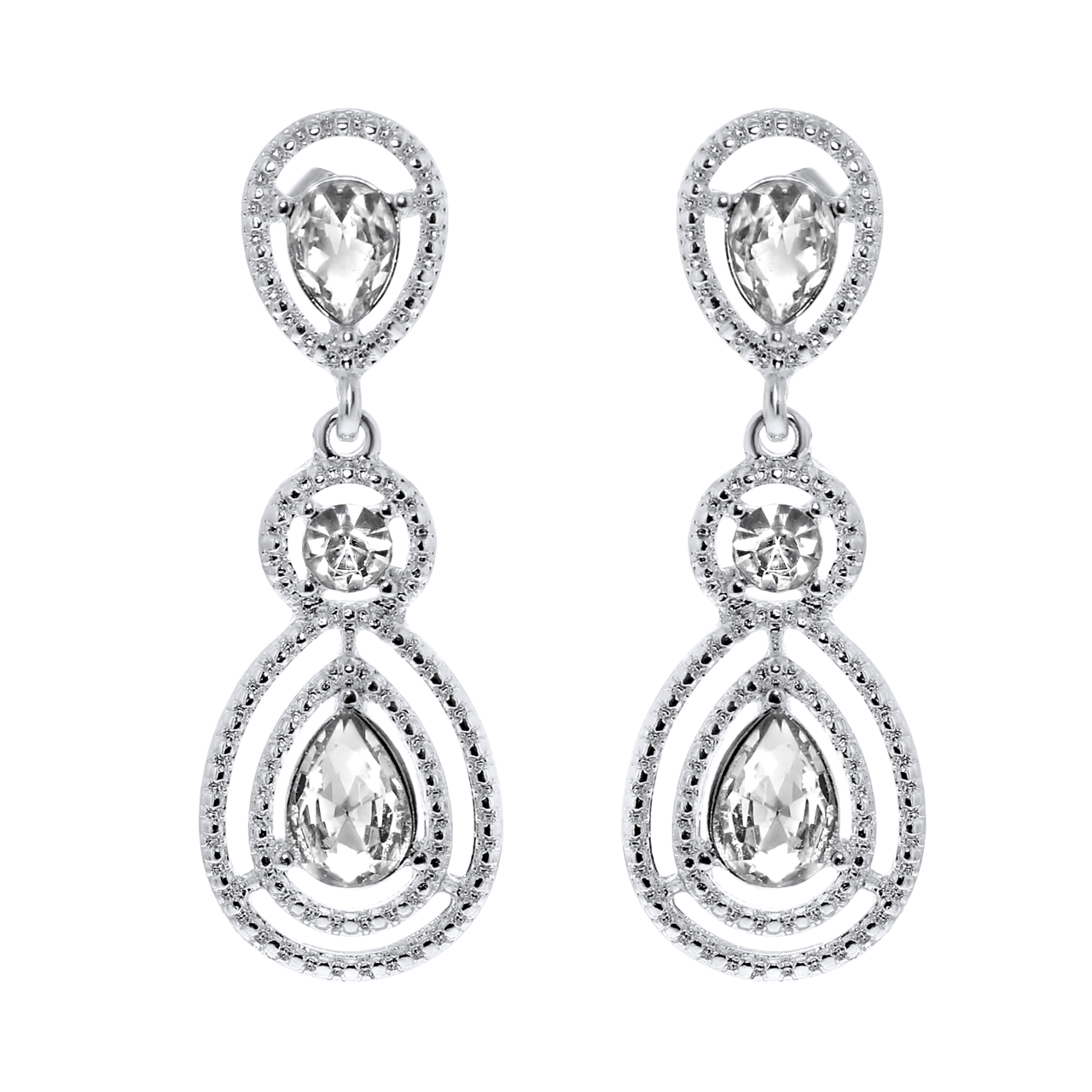 Zilverkleurige byoux oorhangers