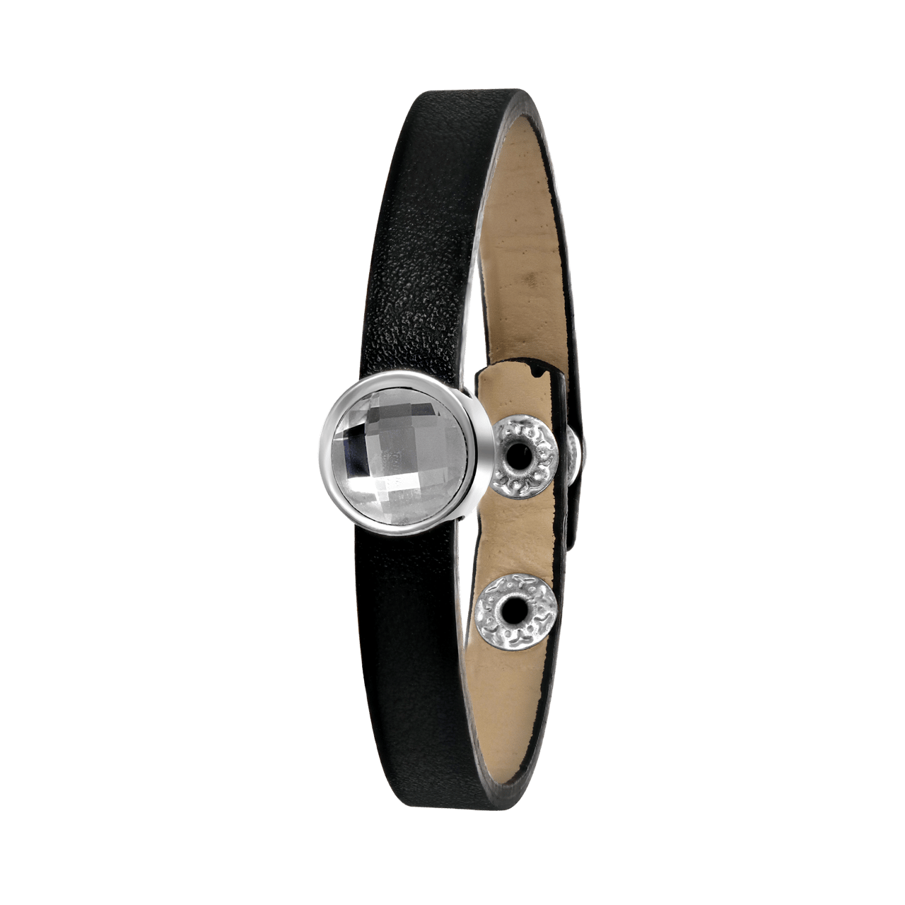 Byoux armband zwart met steen