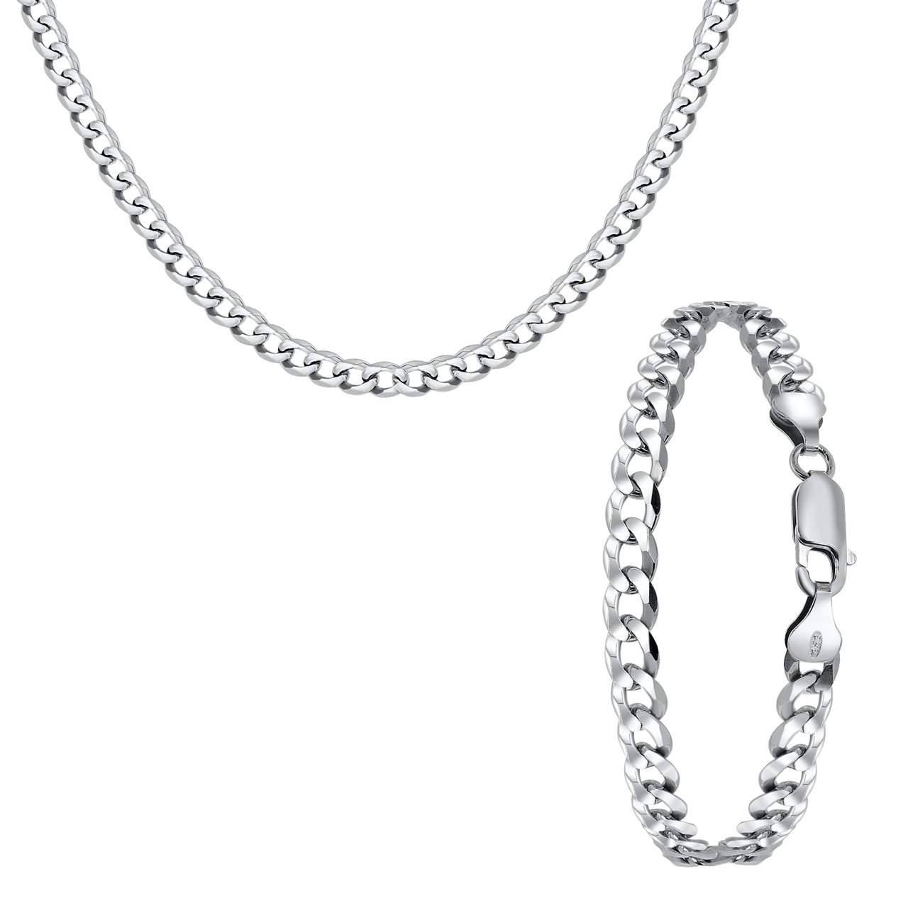 Gerecycleerd zilveren set ketting&armband gourmet.