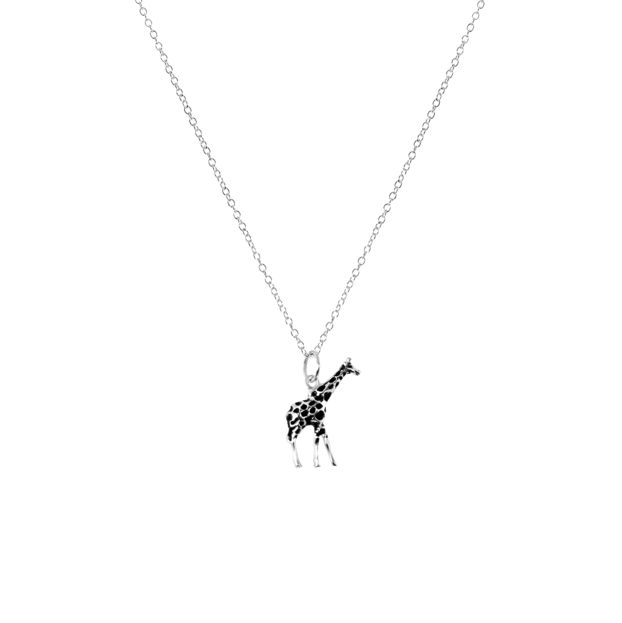 Zilveren ketting&hanger giraf