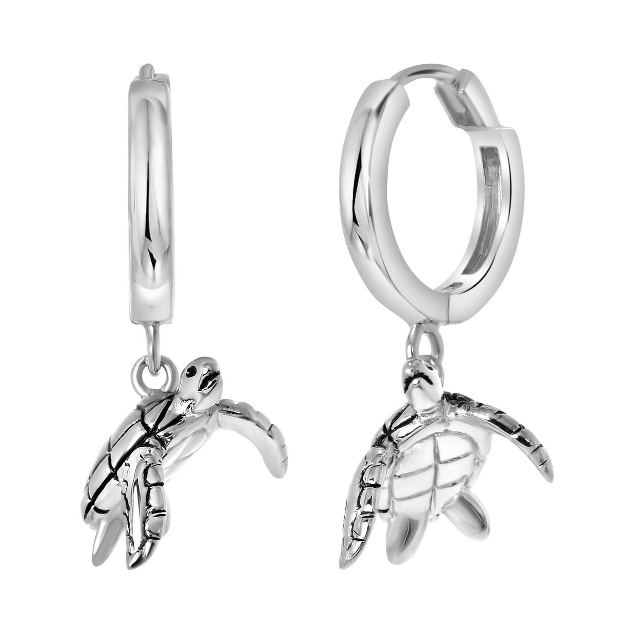 Zilveren oorbellen schildpad