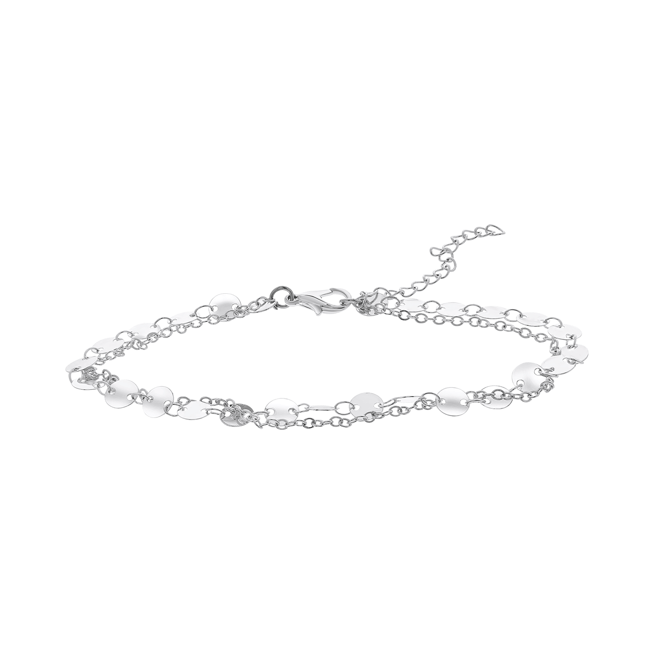 Bijoux zilverkleurige enkelband met plating voor dames