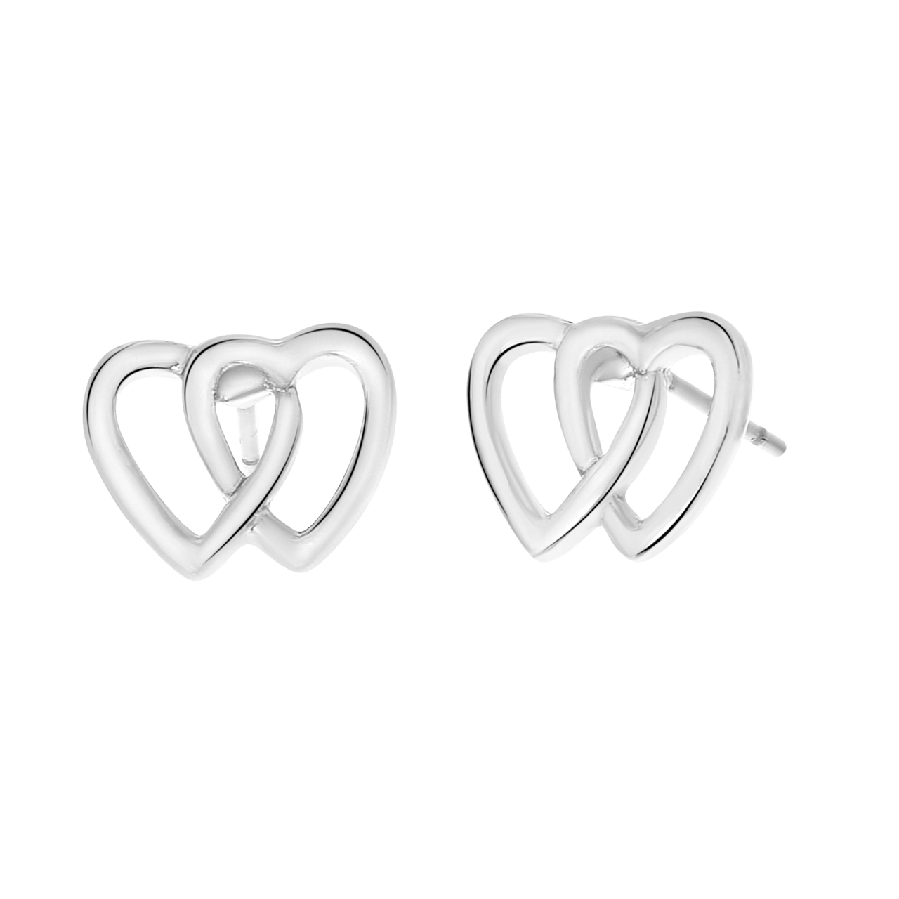 Zilverkleurige byoux oorbellen hartje