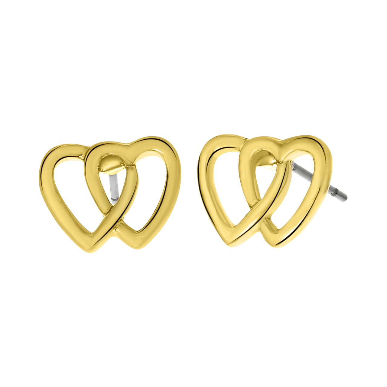 Goldfarbene Byoux Ohrringe kleines Herz