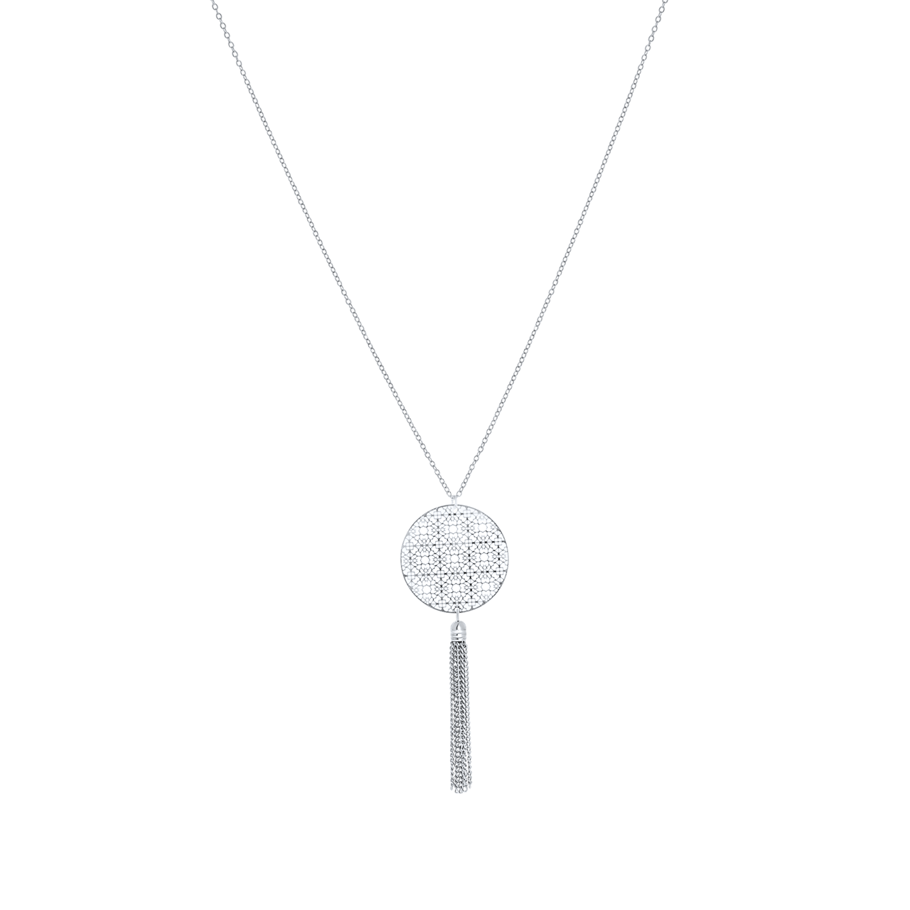 Zilverkleurige byoux ketting filigraan