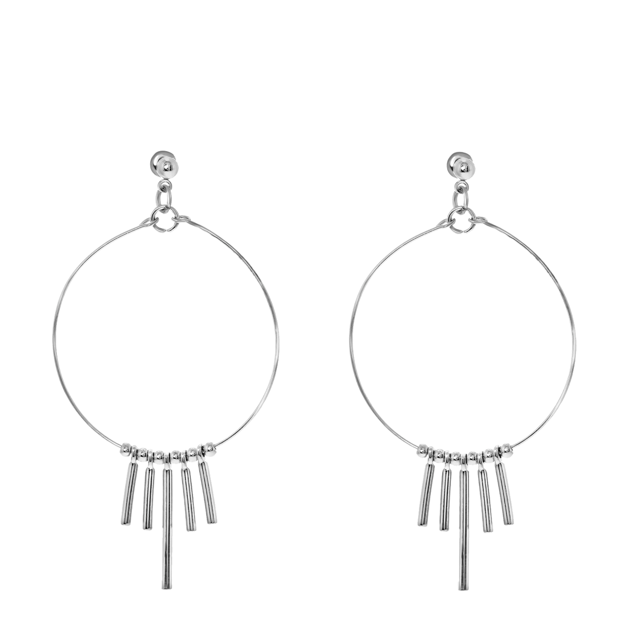 Zilverkleurige byoux oorhangers