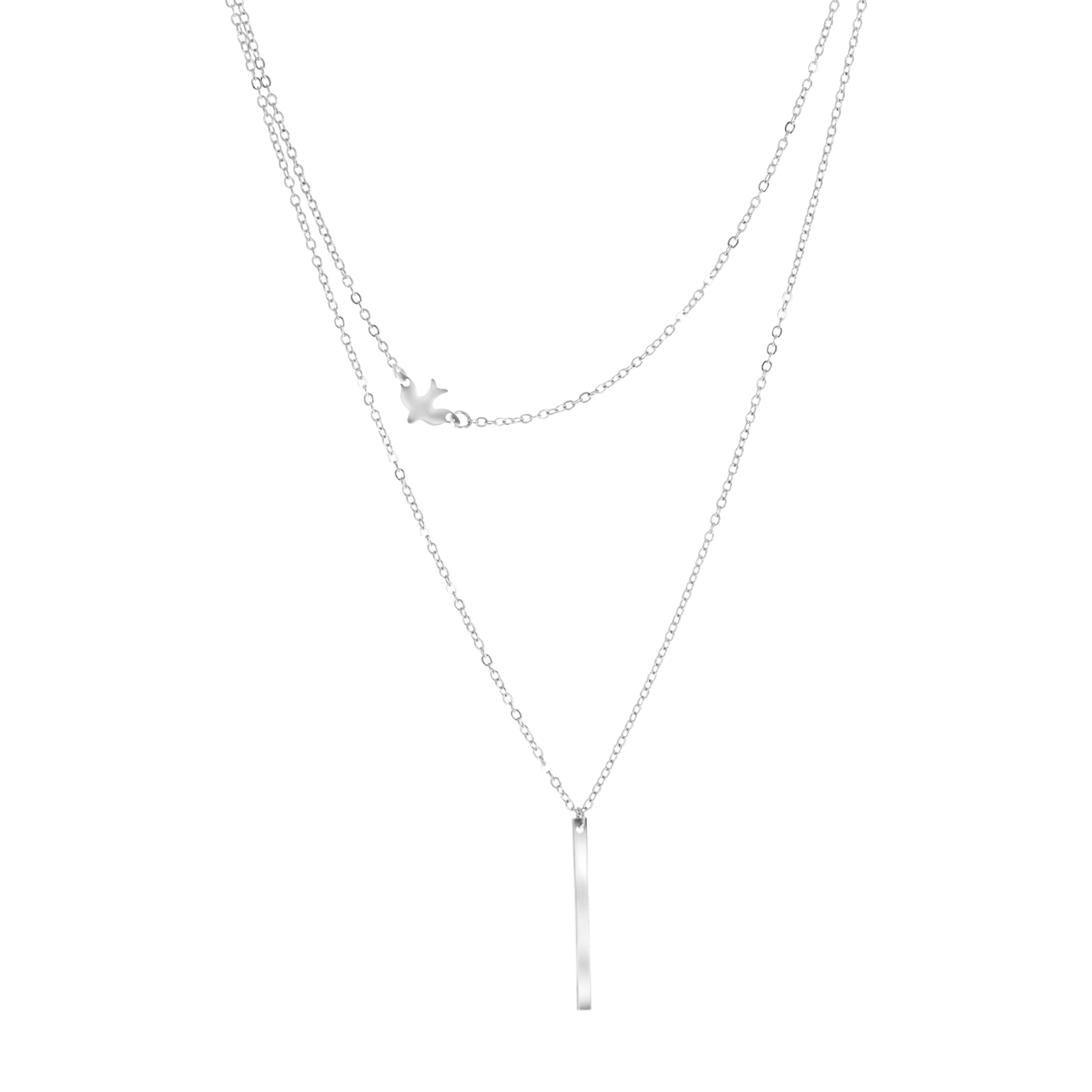 Zilverkleurige byoux ketting multi steen