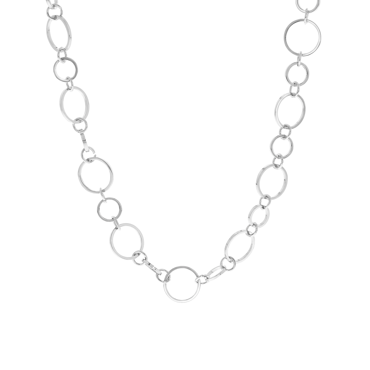 Zilverkleurige byoux ketting met ringen