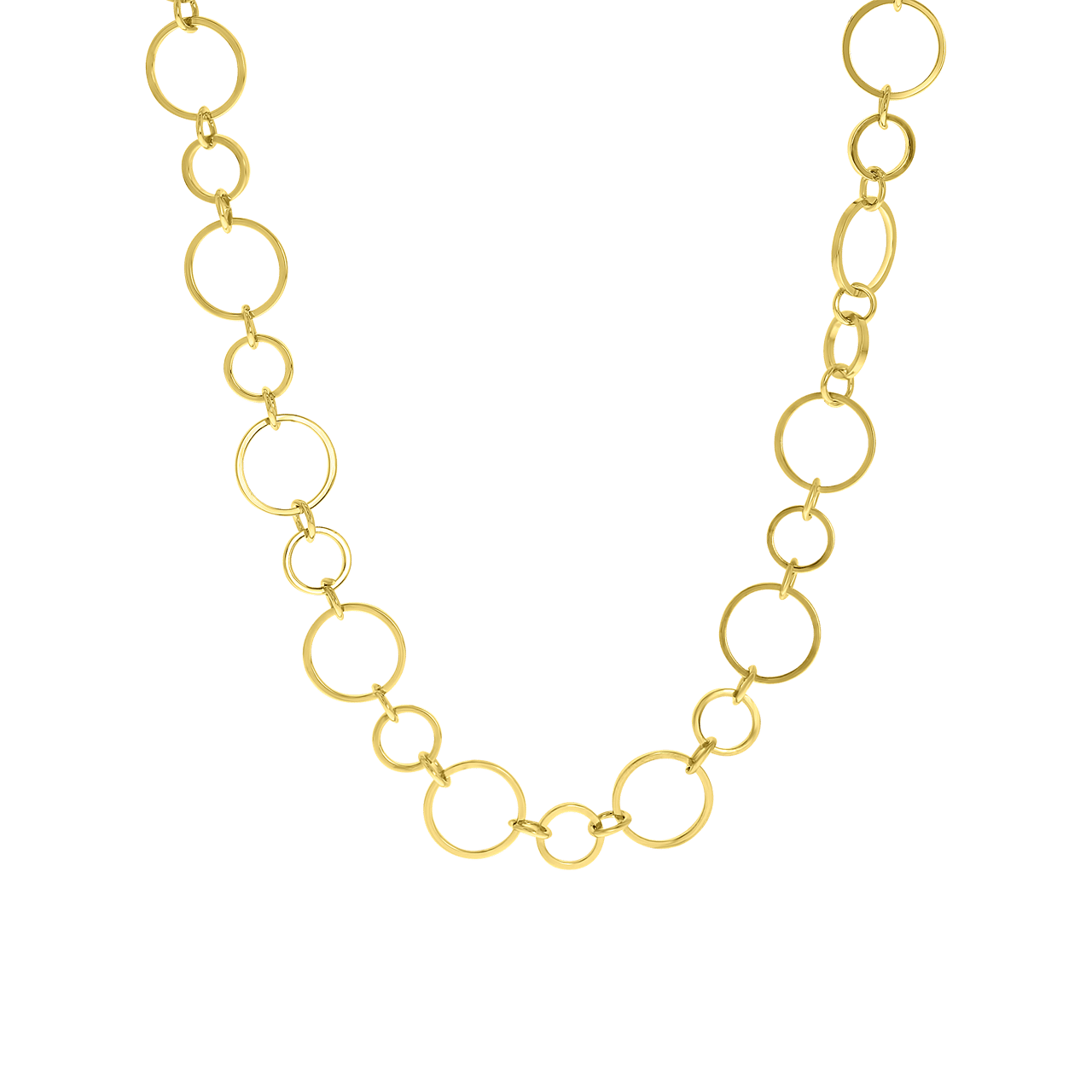 Goudkleurige byoux ketting met ringen