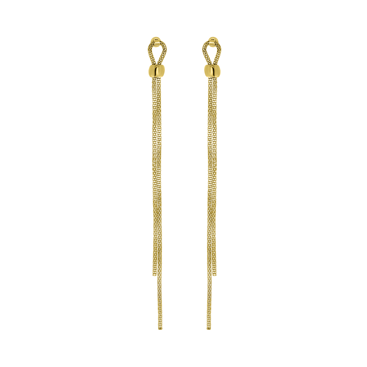 Goudkleurige byoux mesh oorbellen