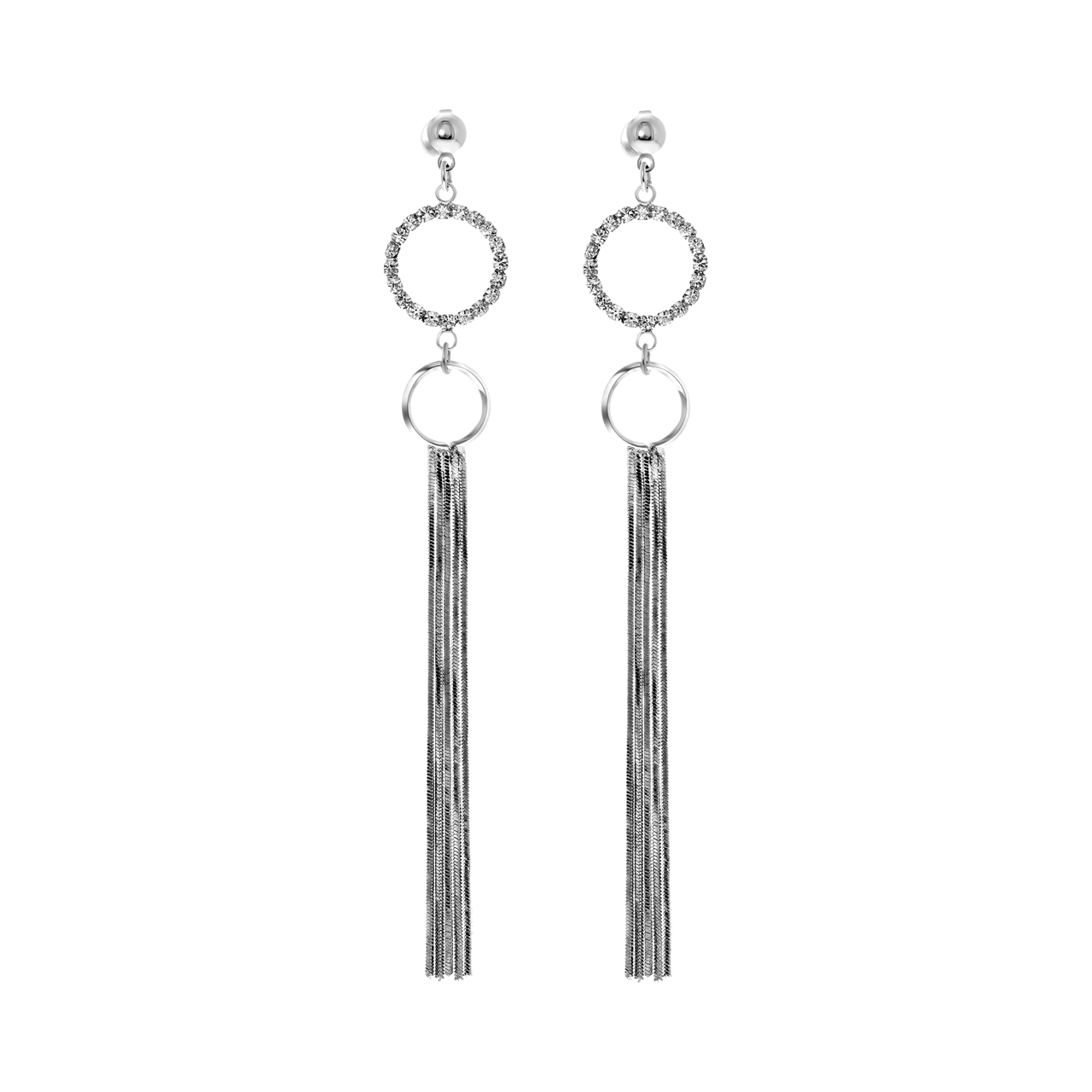 Bijoux zilverkleurige oorhangers voor dames