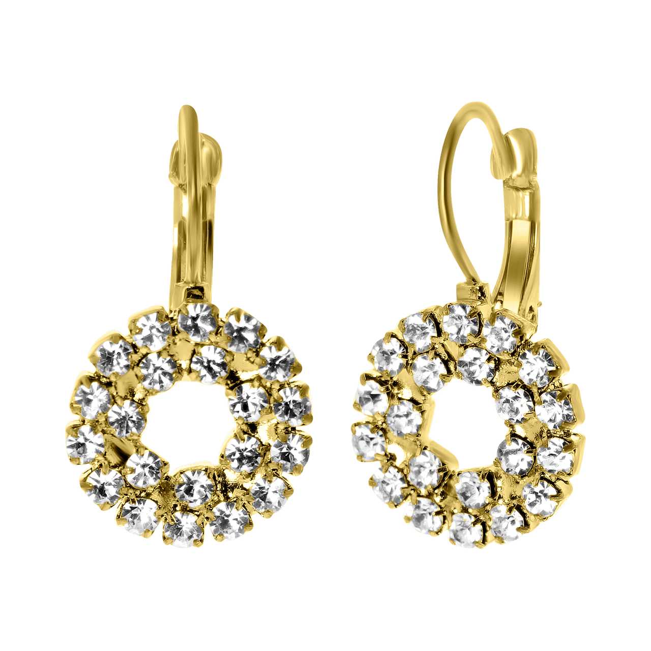 Zilverkleurige byoux oorbellen rond