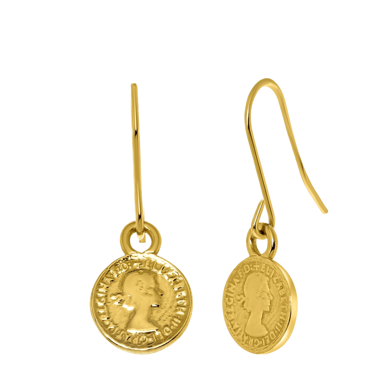 14 Karaat geelgouden oorbellen munt
