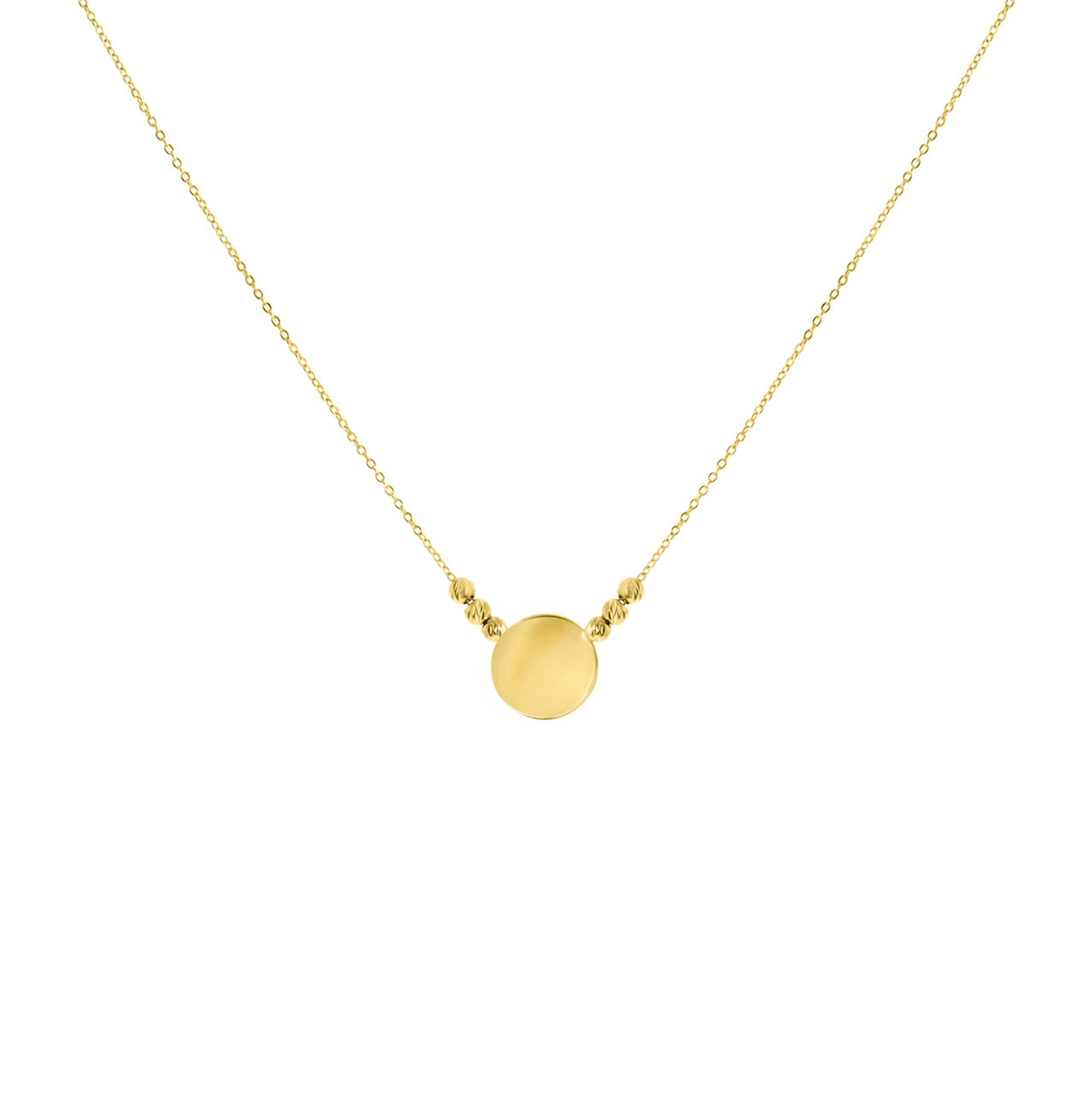 14Karaat geelgouden ketting&hanger disc
