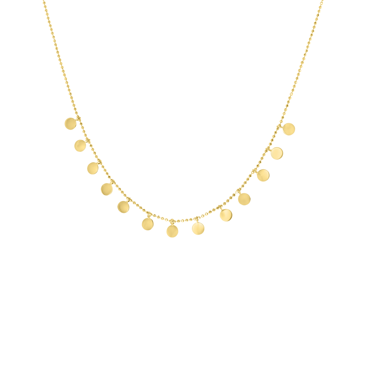 14Karaat geelgouden ketting disc