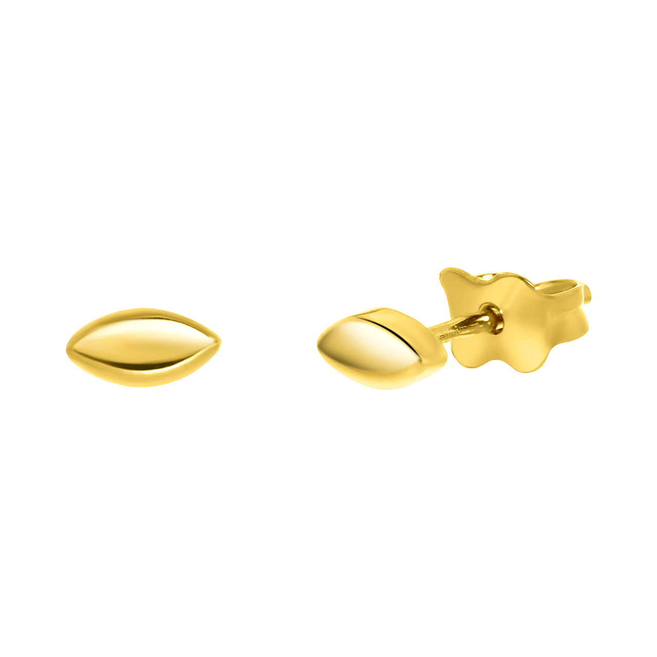 14Karaat geelgouden oorbellen ovaal