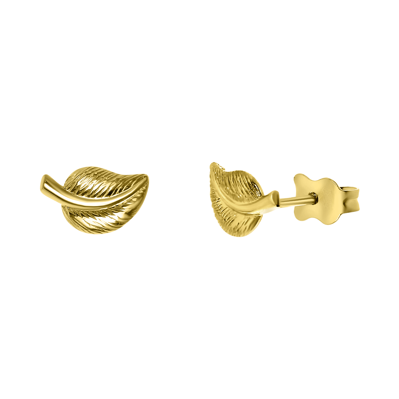 Ohrringe aus 585 Gelbgold, Blatt