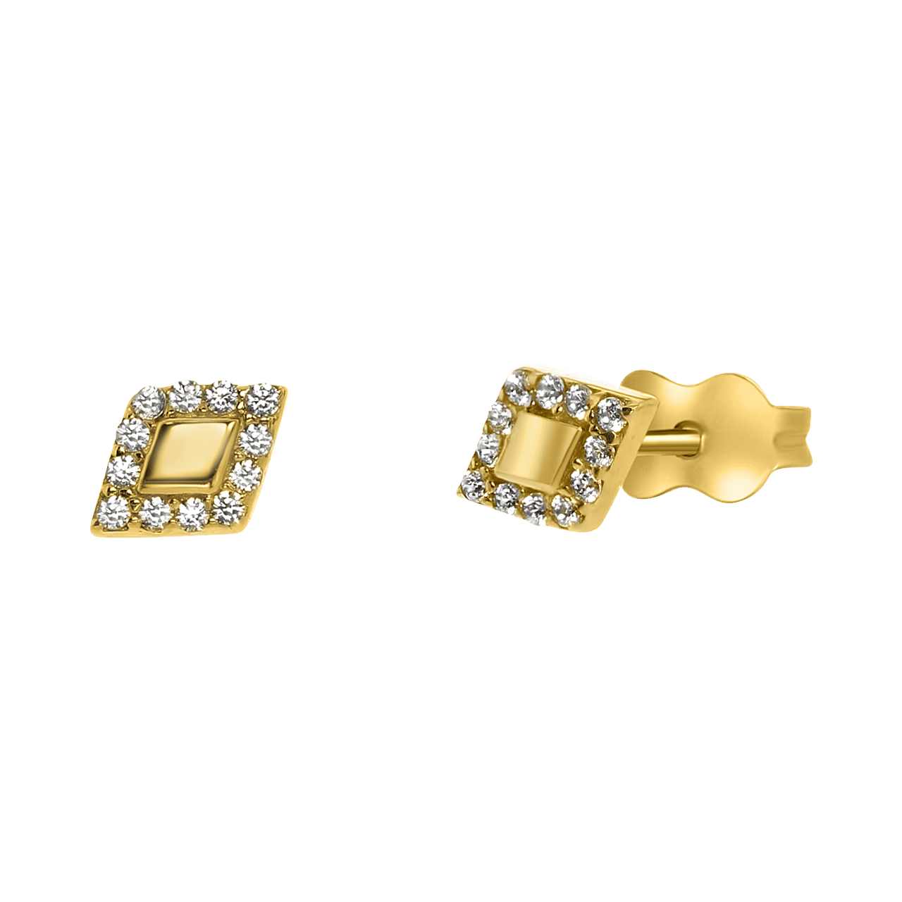 Ohrringe aus 585 Gold Raute mit Zirkonia