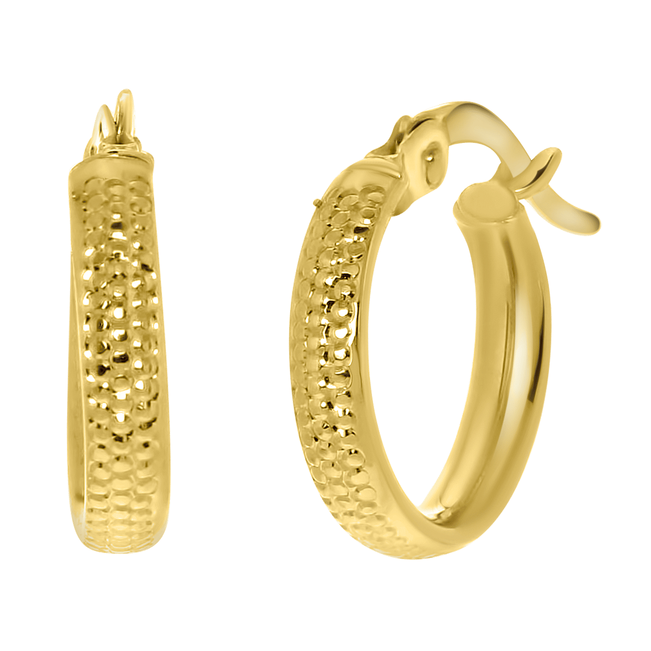 Ohrringe, 585 Gelbgold, dekorativ bearbeitet