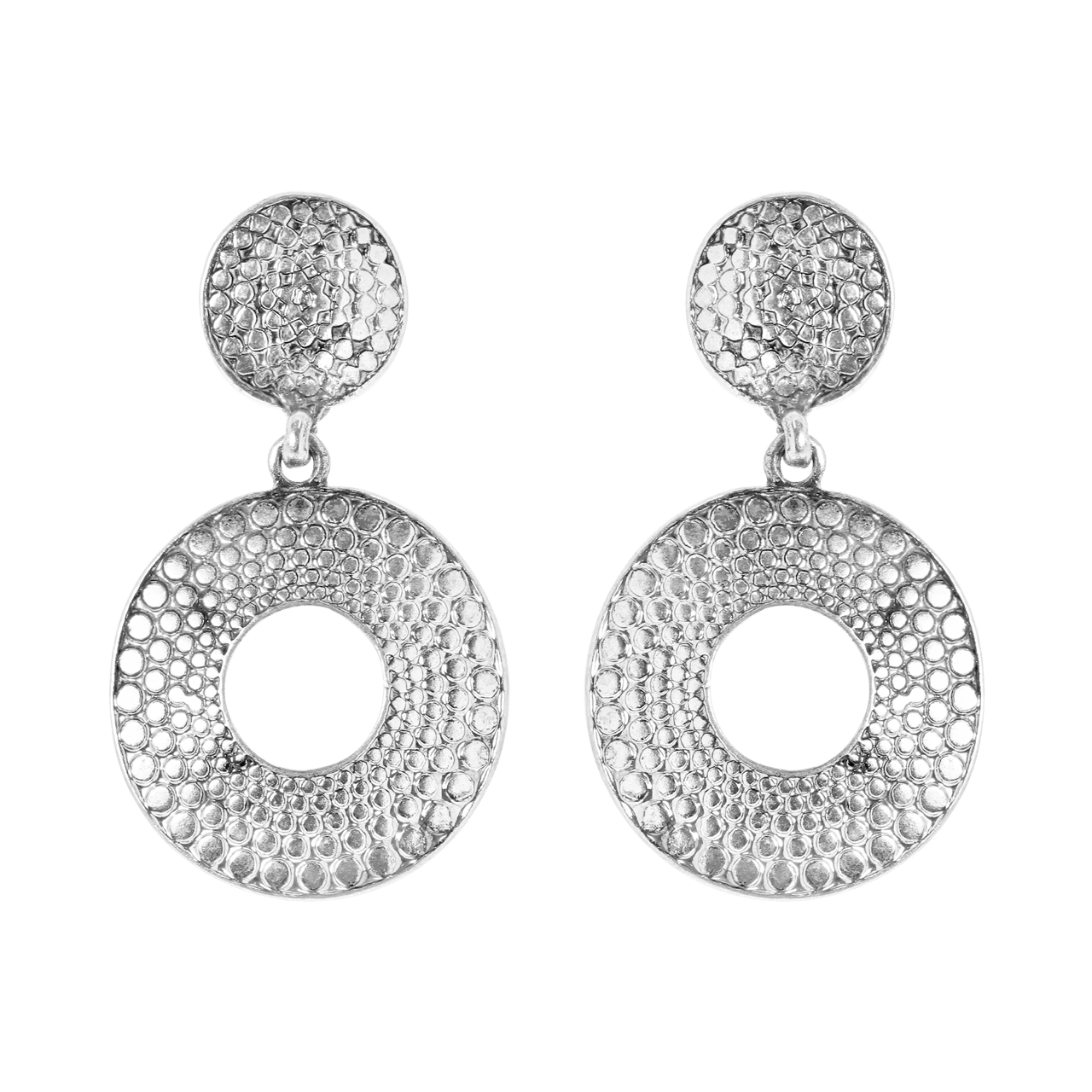 Zilverkleurige byoux oorbellen boho style