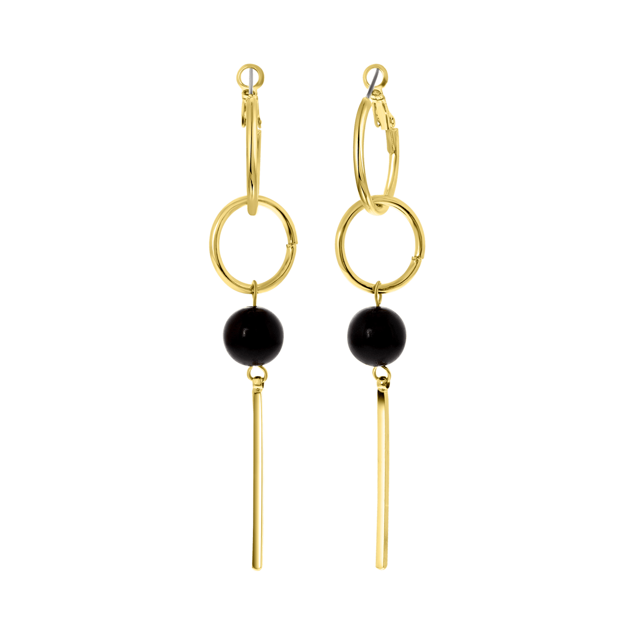 Stalen oorringen met hanger voor dames