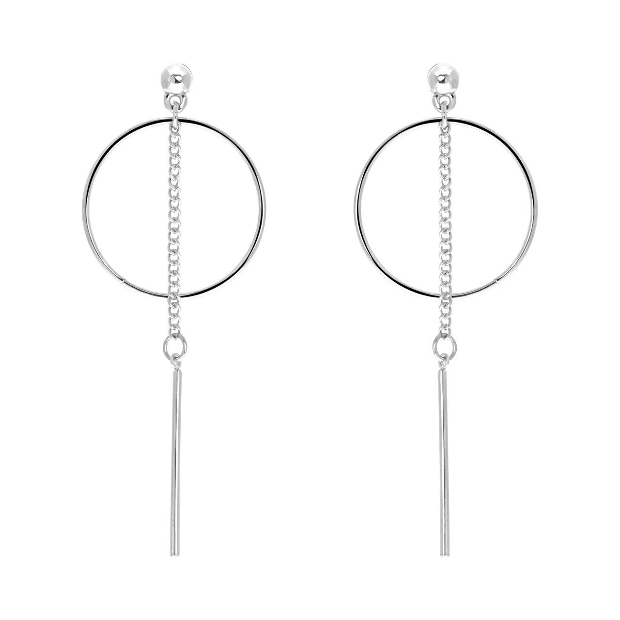 Bijoux zilverkleurige oorknoppen oorhangers voor dames