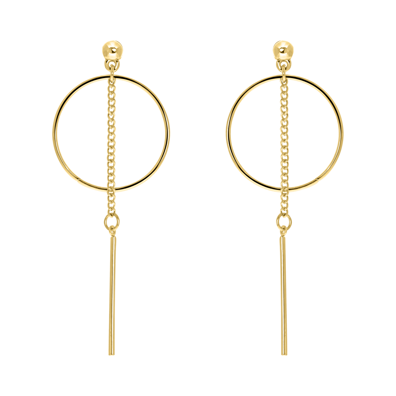 Goudkleurige byoux oorknoppen