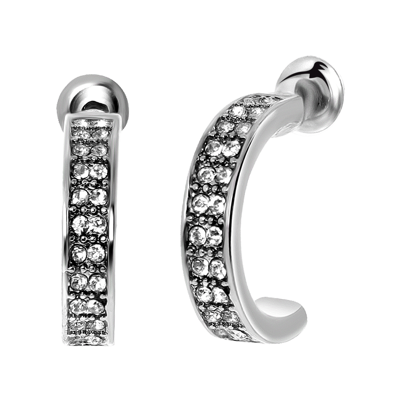 Bijoux zilverkleurige oorringhangers voor dames