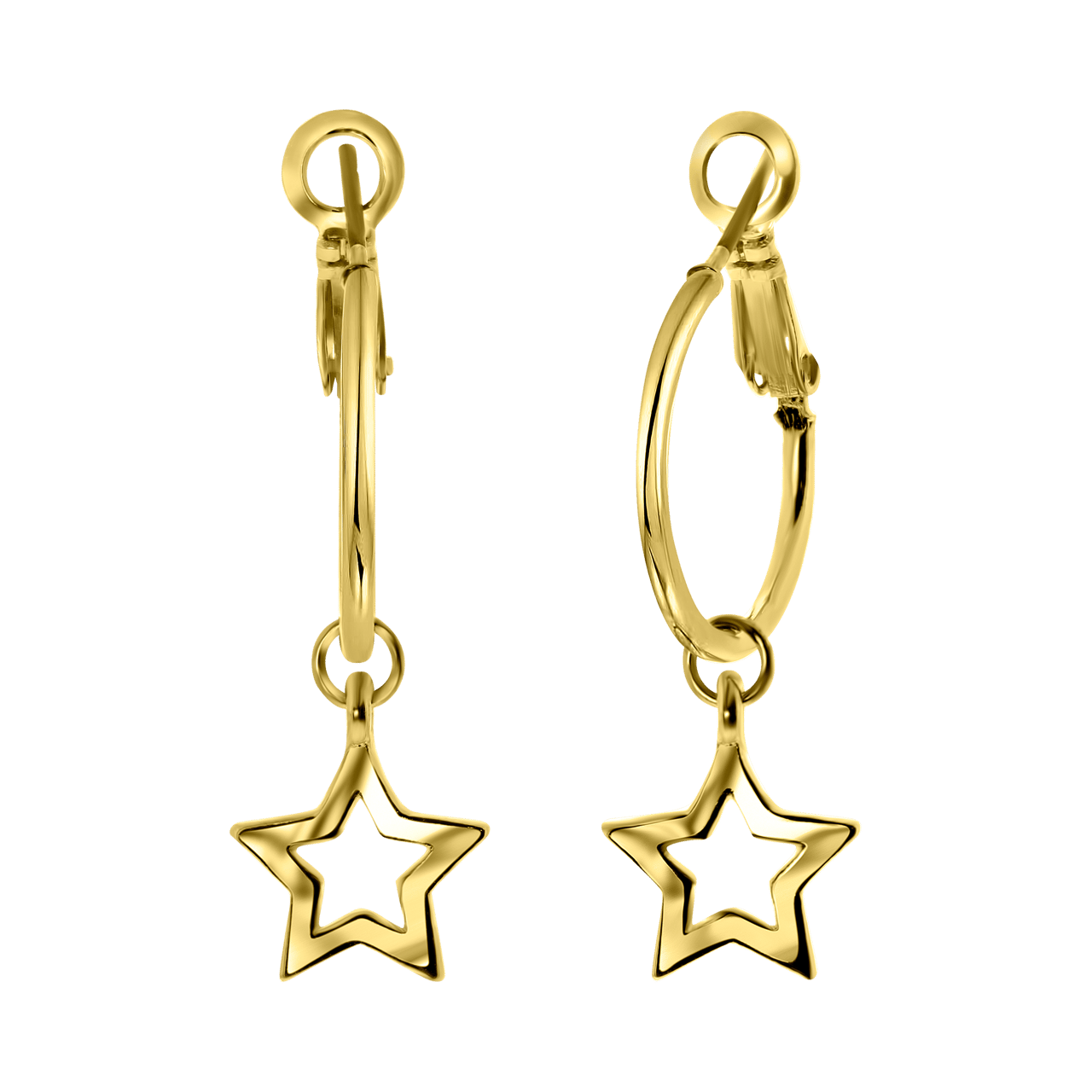 Goldfarbene Byoux-Ohrringe Stern