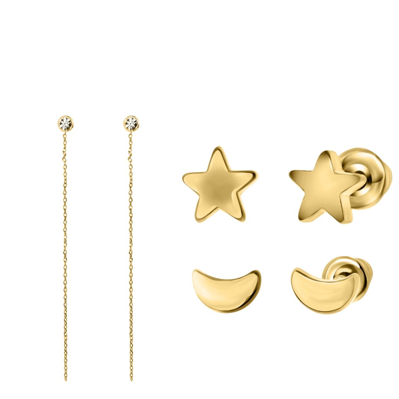 Bijoux goudkleurige oorbellen set voor dames